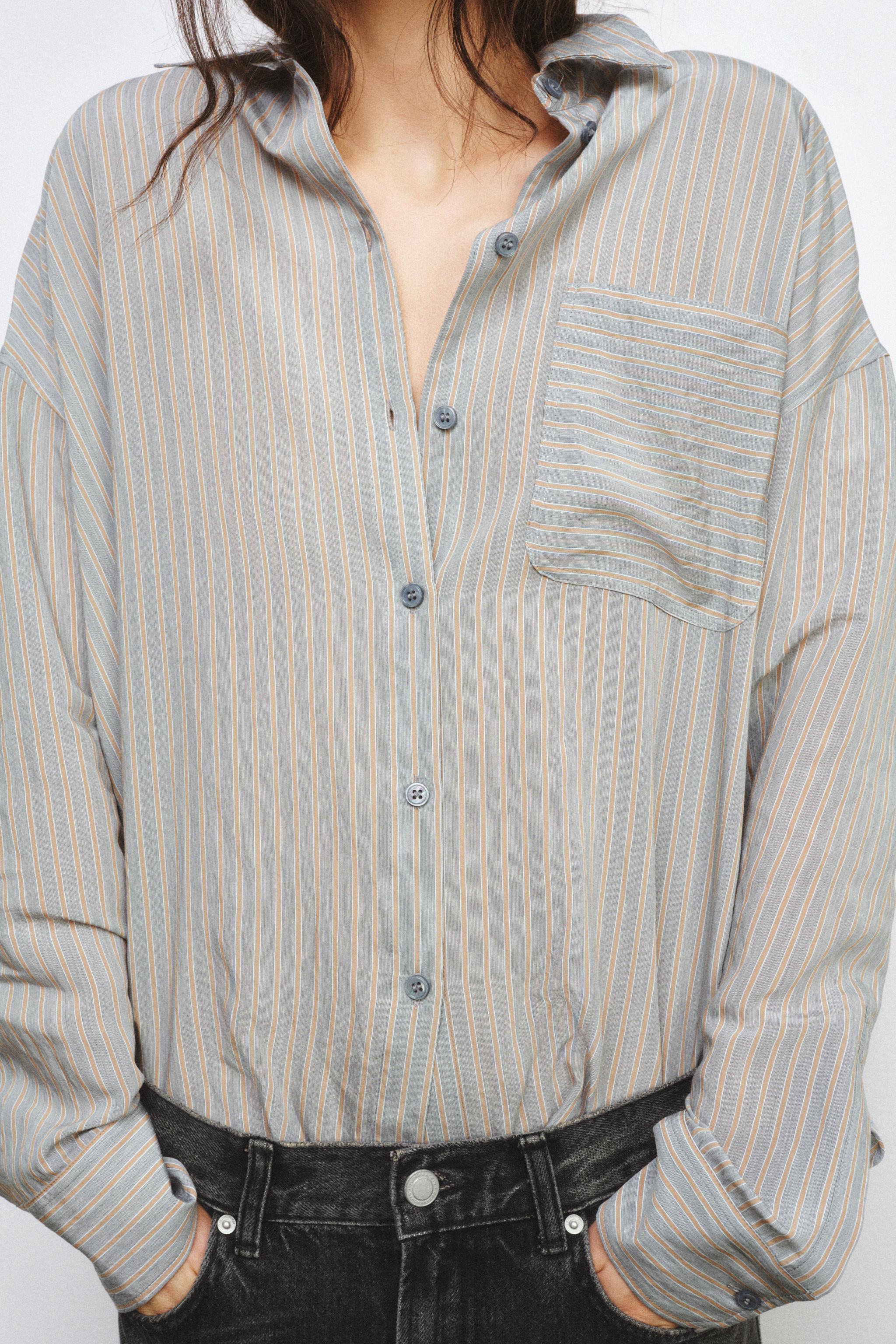 ZW COLLECTION FLOWY STRIPED SHIRT